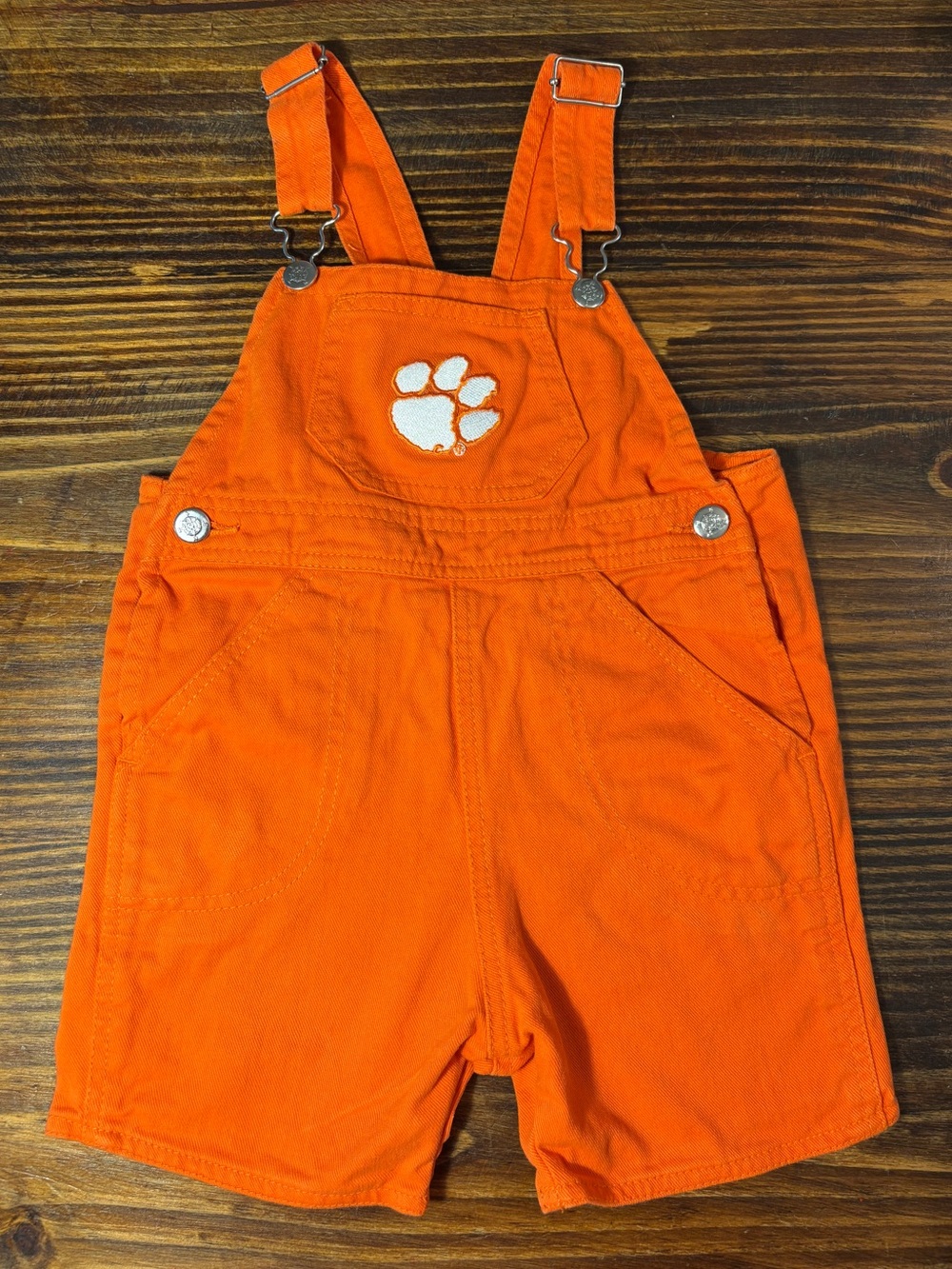 Clemson Tigers Toddler Orange Shortall Overalls Size 4T Creative Knitwear